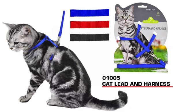 Pets That Play Cat Lead & Harness - Assorted Colours