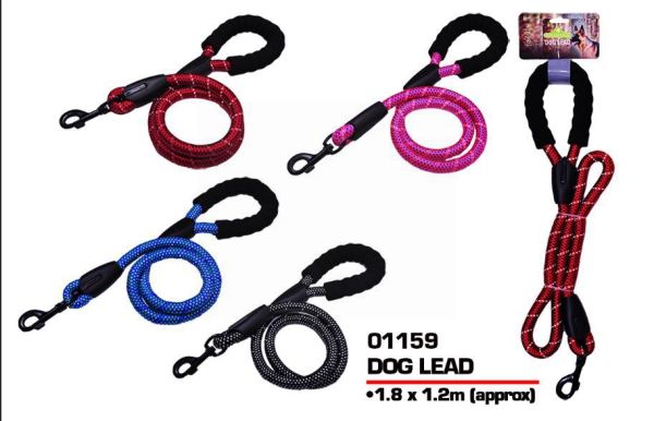 Pets That Play Dog Lead with Hook - For Medium/Large Dogs - Assorted Colours - 10cm x 110cm