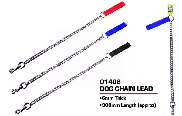 Pets That Play Dog Chain Lead - 6cm x 90cm - Assorted Colours 