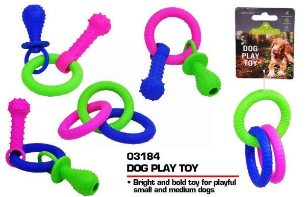Pets That Play Fetch & Retrieve / Pull & Tug Dog Play Toy for Small & Medium Dogs - Assorted Colours