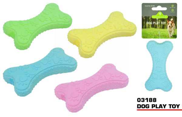 Pets That Play Fetch & Retrieve Dog Bone Play Toy for Small/Medium Dogs - Assorted Colours - 10cm x 5cm
