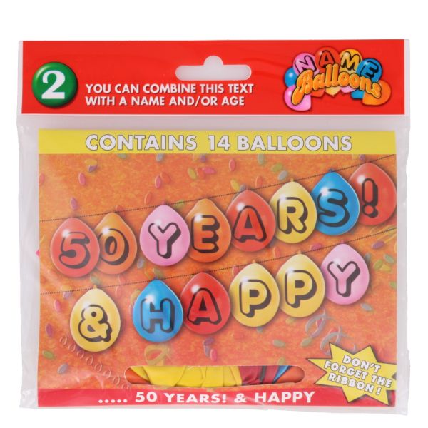 50 YEARS & HAPPY 14 BALLOONS