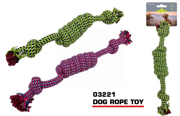 Pets That Play Pull & Tug Dog Rope Toy for Small/Medium Dogs - 26 x 7cm - Assorted Colours