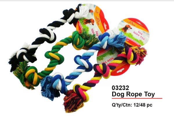 Pets That Play Pull & Tug Dog Rope Toy for Small/Medium Dogs - Assorted Colours - 38cm x 6cm