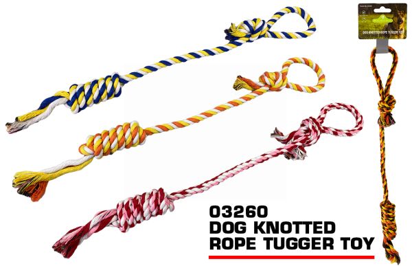 Pets That Play Dog Knotted Rope Tugger Toy - Assorted Colours