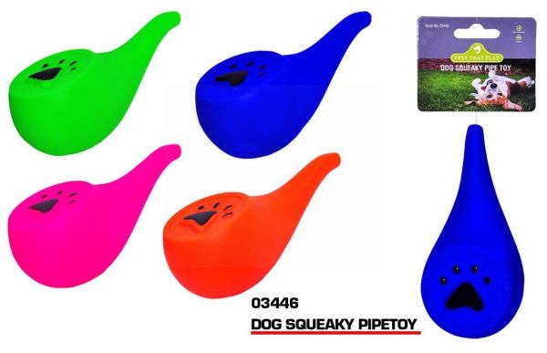 Pets That Play Squeaky Dog Pipe Toy - For Small / Medium Dogs - Assorted Colours