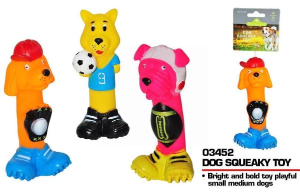 Pets That Play Squeaky Sports Dog Play Toy - For Small / Medium Dogs - Assorted Colours