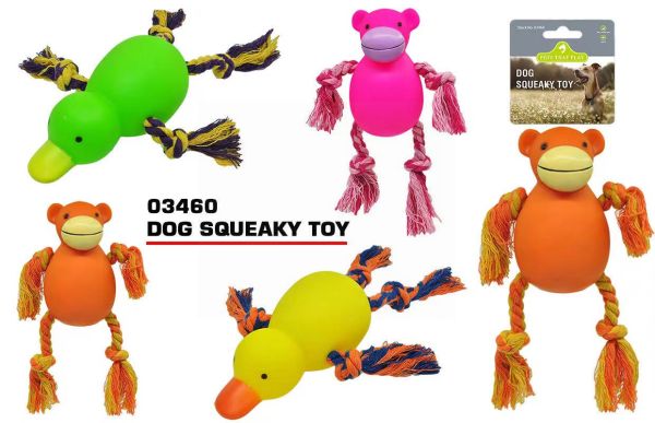 Pets That Play Dog Squeaky Play Toy for Small/Medium Dogs - Assorted Animals - 18cm x 17cm
