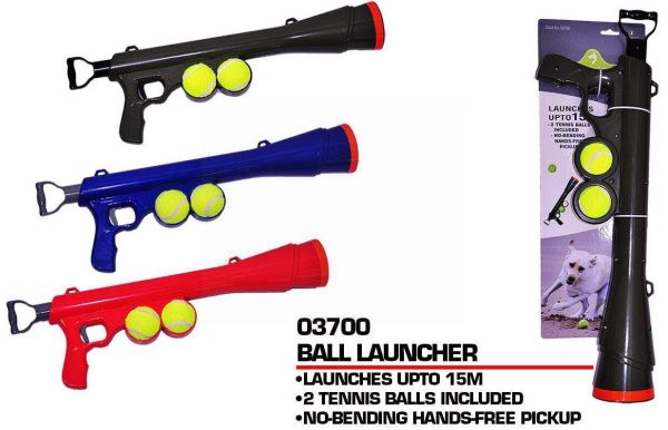 Pets That Play Ball Launcher with 2 Tennis Balls - Assorted Colours