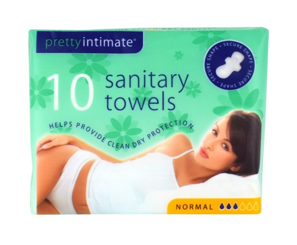 Pretty Intimate Secure Shape Sanitary Towels - Normal - Pack of 10 - 0% VAT