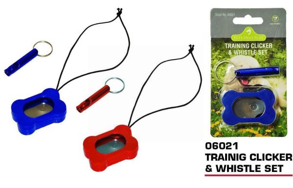 Pets That Play Training Clicker & Whistle Set - Assorted Colours