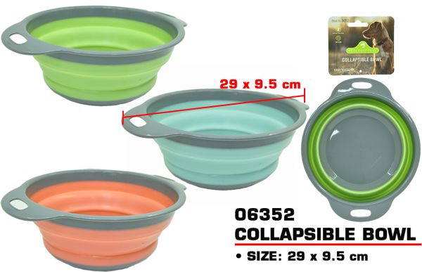 Pets That Play Collapsible Bowl for Medium/Large Dogs - Assorted Colours - 29 x 9.5cm