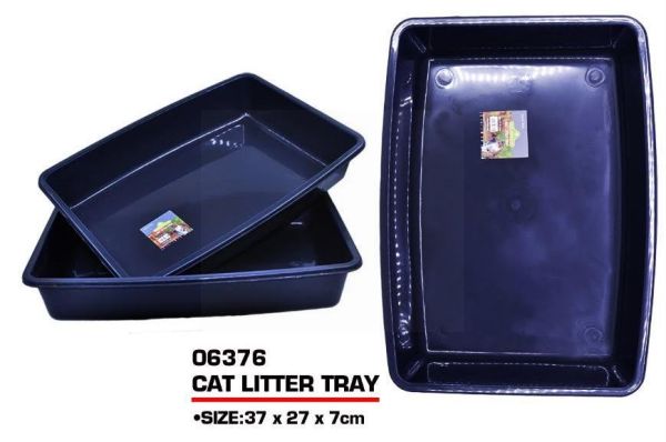 Pets That Play Cat Litter Tray - 37 x 27 x 7cm - Black