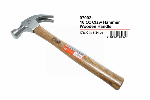 JAK 16 oz Claw Hammer with Wooden Handle