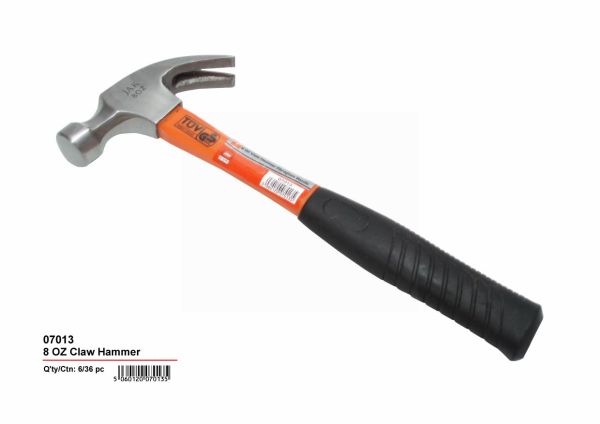 JAK 8 oz Claw Hammer with Fibreglass Handle