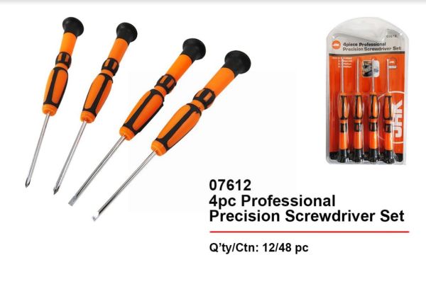JAK Professional Precision Screwdriver Set - Assorted Shapes - Pack of 4