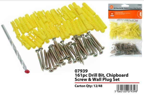 JAK Drill Bit, Chipboard Screw & Wall Plug Set