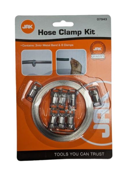 JAK Hose Clamp Kit with 3mtr Metal Band and 8 Clamps