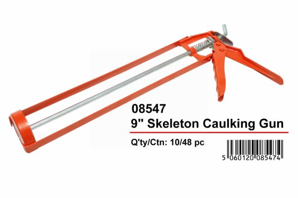 JAK Skeleton Aluminium Caulking Gun - 9" - Orange