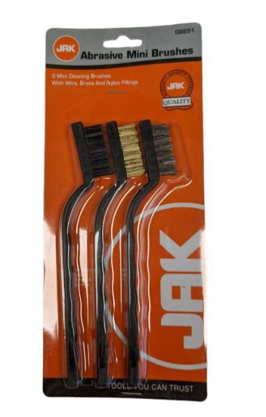 JAK Abrasive Mini Brushes - Assorted Brushes - Pack of 3