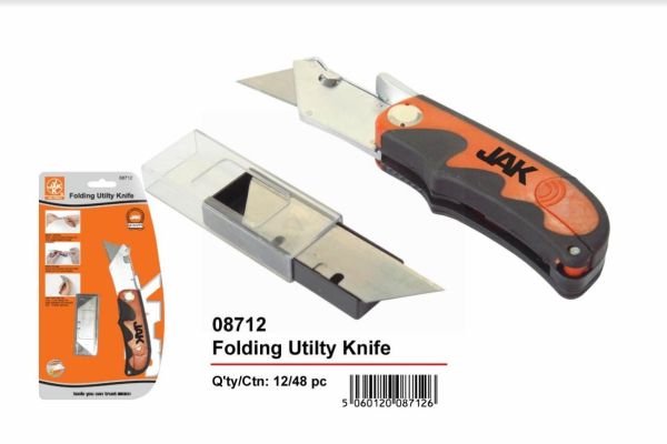 JAK Folding Utility Knife with 6 Extra Blades