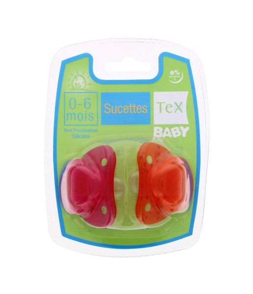 DUMMIES PHYSIOLOGICAL SILICONE PINK/RED 0-6M 2 PACK 