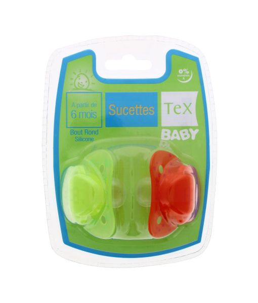 DUMMIES ROUND SILICONE RED/GREEN 6+M 2 PACK
