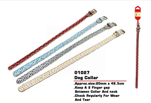 Pet Buddies Sparkling Dog Collar - 46.5Cm Length - Colours May Vary