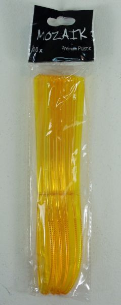 TABLE KNIFE YELLOW PLASTIC 10 PACK