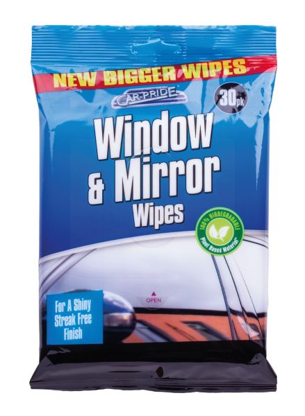 151 Car-Pride Window & Mirror Wipes - Pack of 30