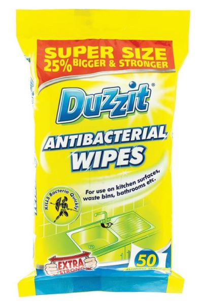 Duzzit Super Size Extra Strong Anti-Bacterial Wipes - Pack of 50 Wipes