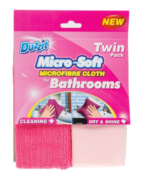 151 Duzzit Micro-soft Microfibre Cloth Twin Pack For Bathrooms