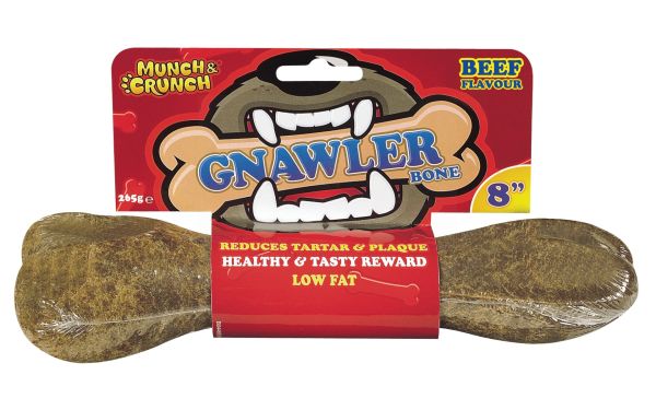 151 Munch & Crunch Gnawler Bone- Beef Flavour - 8" - 265g 