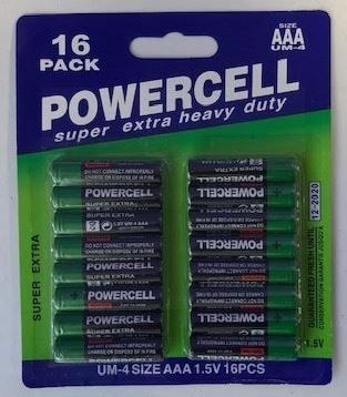 Powercell Aaa Batteries - Pack Of 16