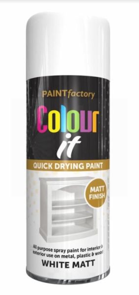 Paint Factory Colour It Quick Drying Paint with Matt Finish - White Matt - 400ml