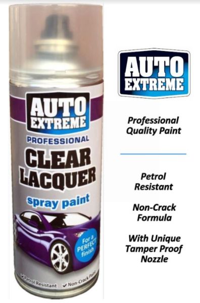 Auto Extreme Professional Spray Paint for Perfect Finish - Clear Lacquer - 400ml