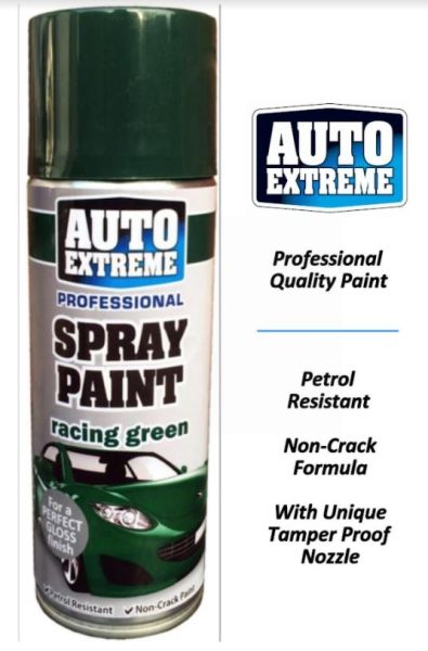 Auto Extreme Professional Spray Paint for Perfect Gloss Finish - Racing Green - 400ml