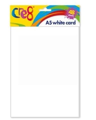 Cre8 A5 Card Sheets - White - Pack of 48