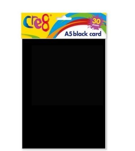 Cre8 A5 Card Sheets - Black - Pack of 30