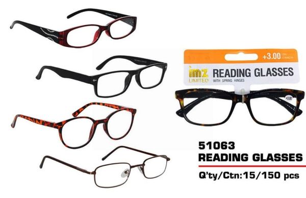 Prescription Based Designer Reading Glasses with Spring Hinges +3.00 