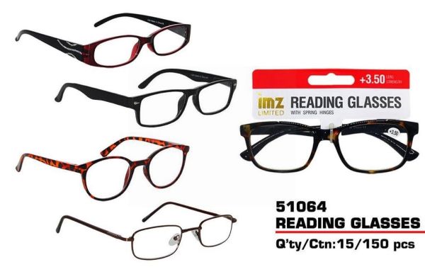 Prescription Based Designer Reading Glasses with Spring Hinges +3.50 