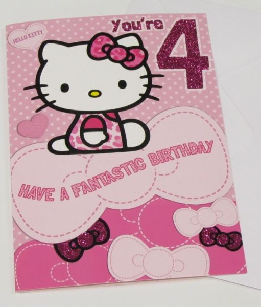 HELLO KITTY BIRTHDAY CARD AGE 4