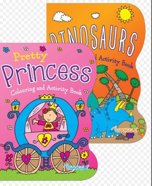Colouring & Activity Book - Assorted Designs - Dinosaurs/Princess - 27 x 20cm