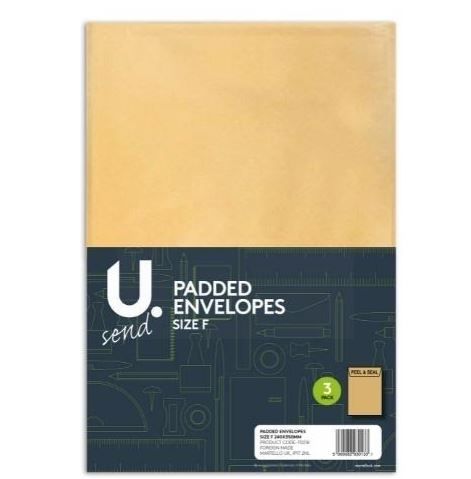 U Send Padded Envelopes - Size F - 33.5cm x 22cm - Pack of 2