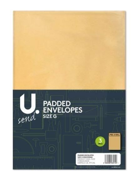 U Send Padded Envelopes - Size G - 33.5cm x 24cm - Pack of 2