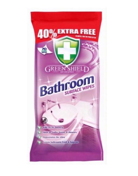 Green Shield Bathroom Surface Wipes - Pack of 70