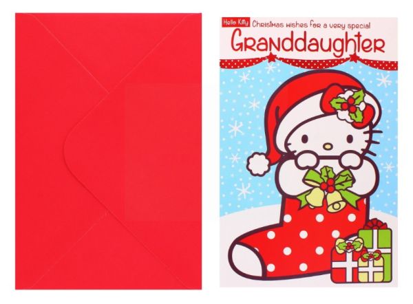 HELLO KITTY GRANDDAUGHTER CHRISTMAS CARD