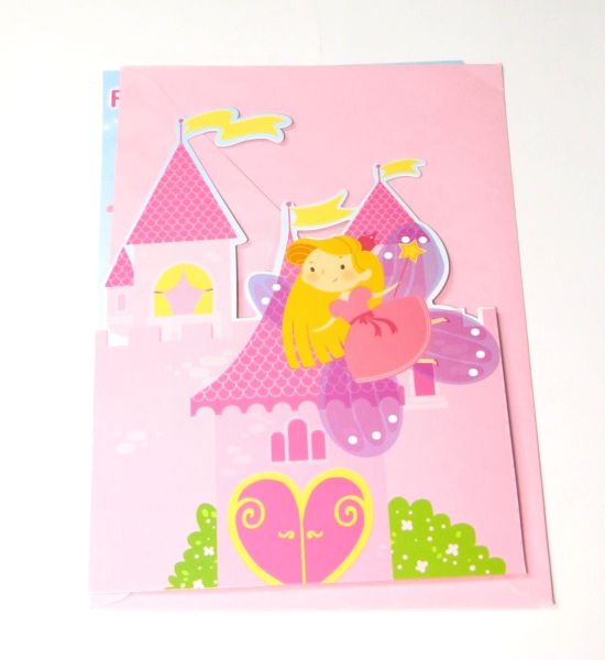 FAIRY FOLDING CASTLE SISTER BIRTHDAY CARD