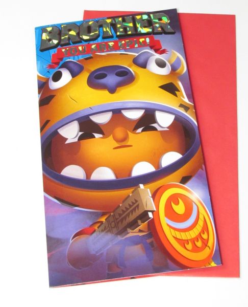 WORLD OF WARRIORS BROTHER BIRTHDAY CARD