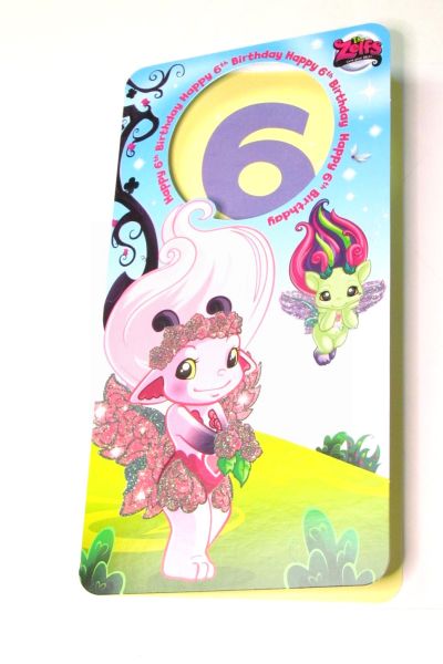 ZELFS BIRTHDAY CARD GIRLS AGE 6